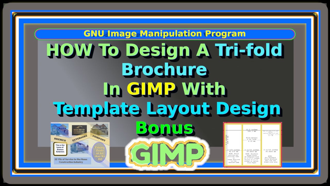 Tri-fold Brochure Tutorial In GIMP GNU Image Manipulation Program With Custom Template Design