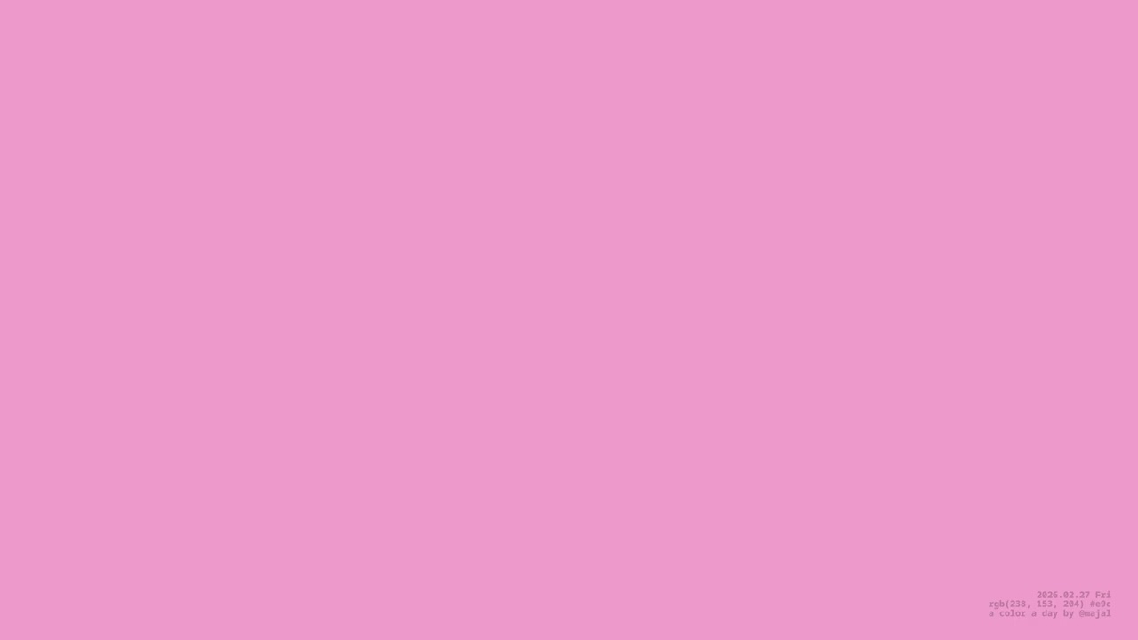 A Color a Day - #e9c rgb(238, 153, 204) - 2026.02.27 - 12-bit RGB Colors by @majal