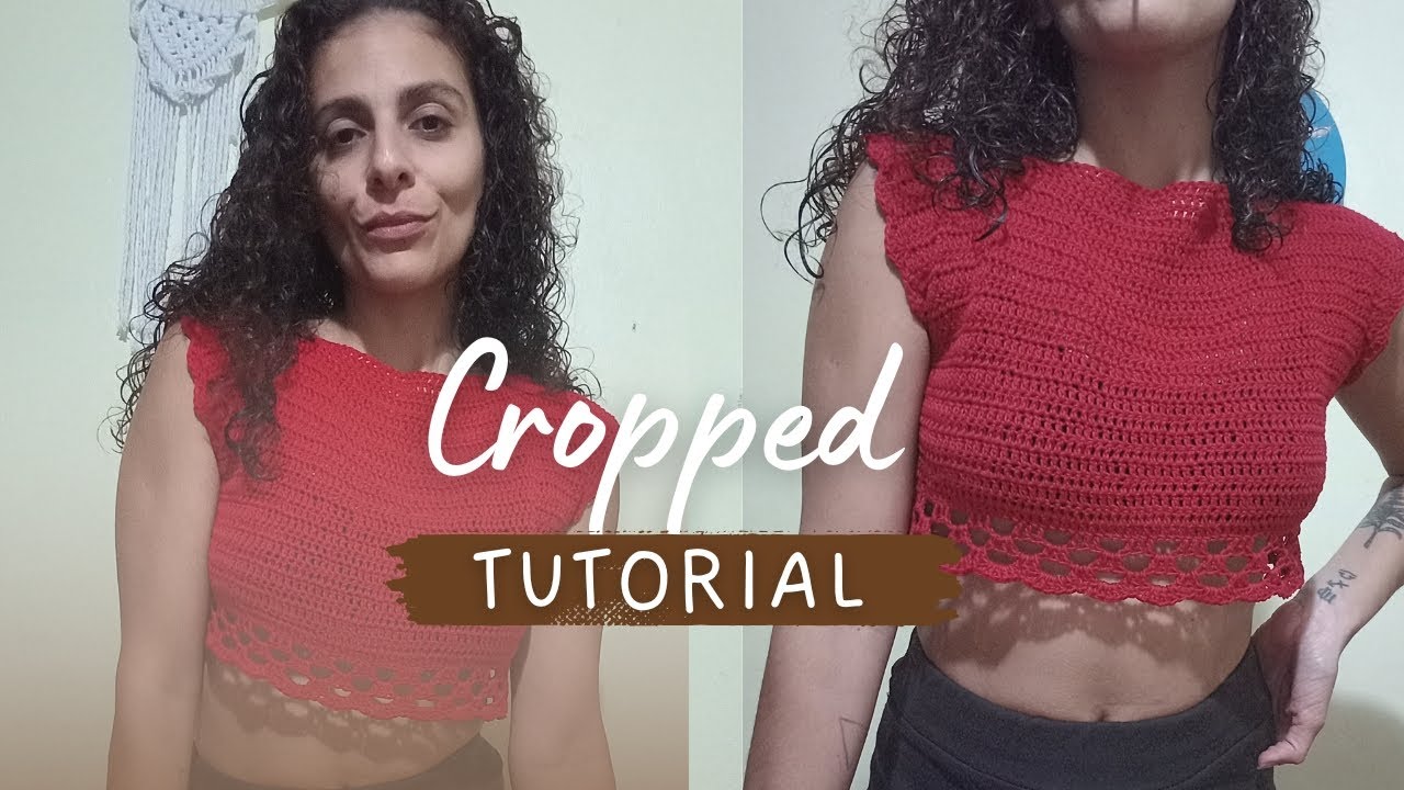 Tutorial Cropped de crochê ✨ super fácil 