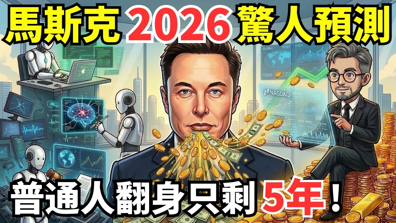 馬斯克驚人預言：2026—2030，人類史上最大財富窗口！未來5年將改變階層。揭秘Elon Musk預測：普通人這樣投資