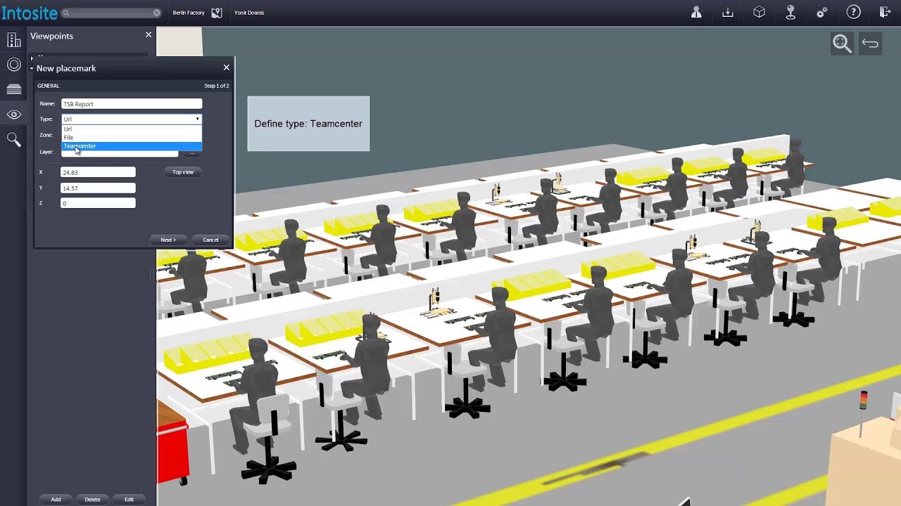 Intosite software - Create Teamcenter Placemark