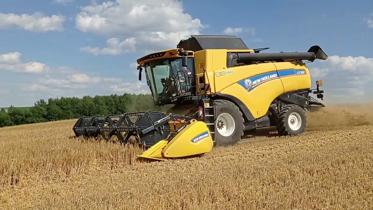 ŻNIWA 2023 KOSZENIE JĘCZMIENIA OZIMEGO NEW HOLLAND CX7.80  NEW HOLLAND T7.270 PIERWSZE ŻNIWA