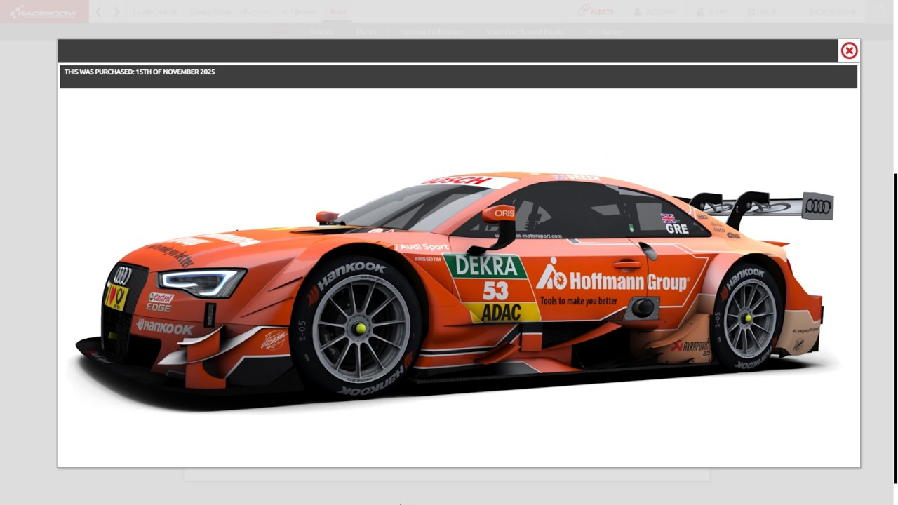 AUDI  RS 5 DTM raceroom ranked