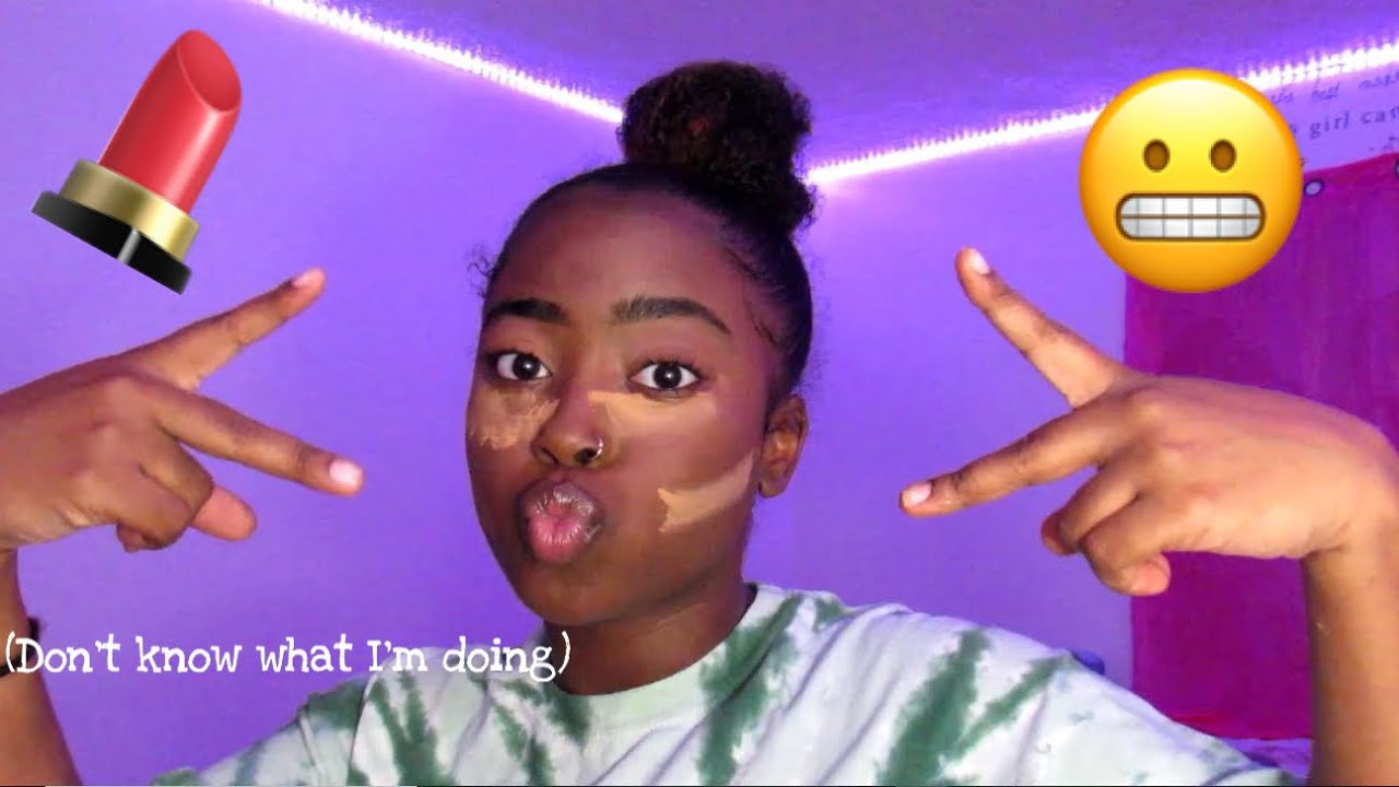 Trying To Do My Makeup For The First Time | JUST JENAE
