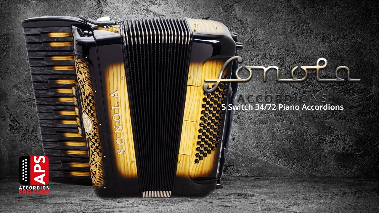Sonola Onlywood Maximum Acordeon de Piano 5 Registros Madera Clara con Negro