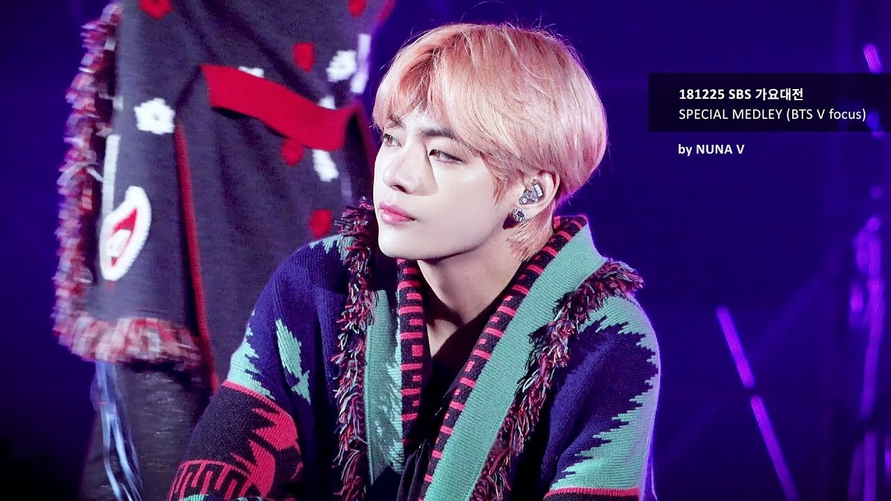 181225 SBS가요대전 - No more Dream+상남자+쩔어(Special Medley) / BTS V focus / 방탄소년단 뷔 (4K fancam)