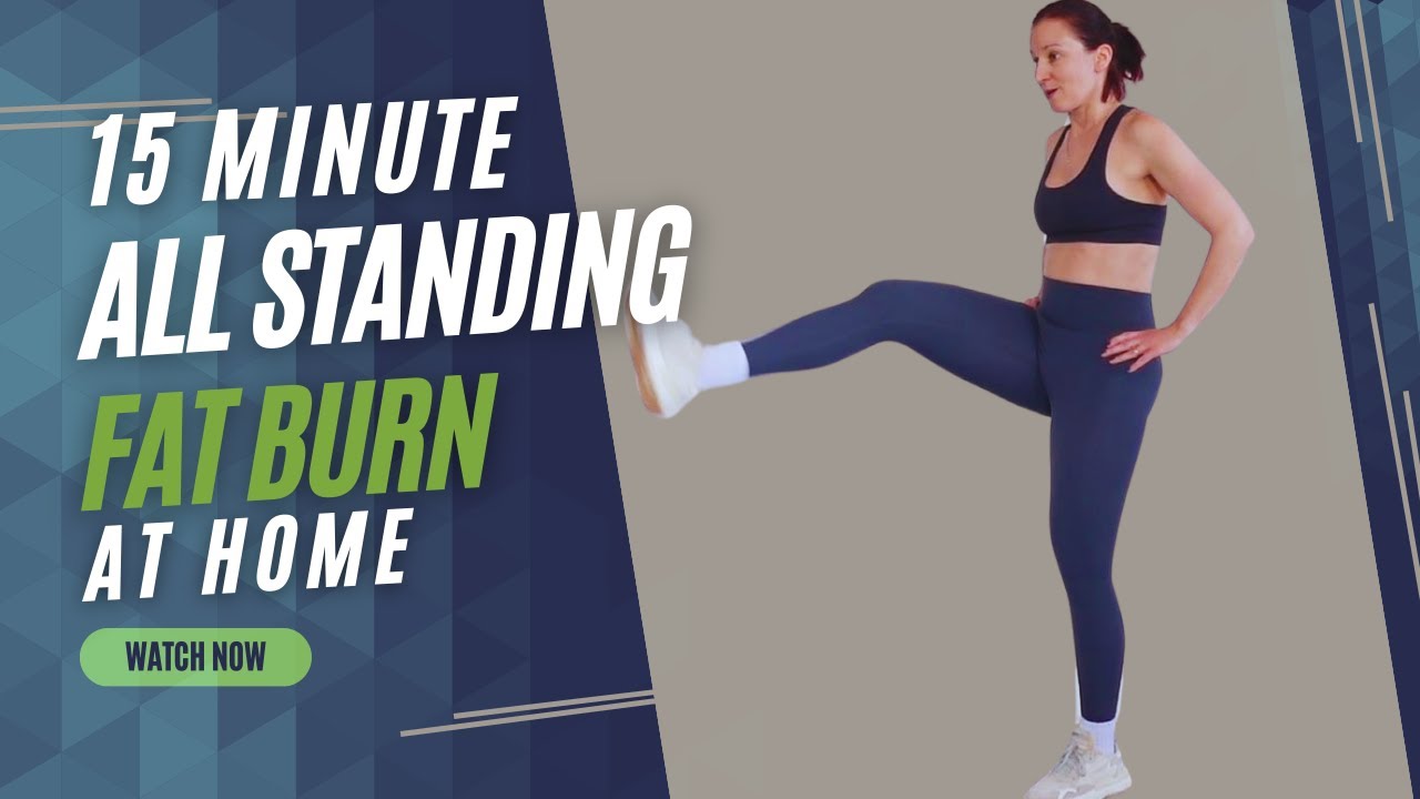 Beginner FAT BURN All Standing HIIT and Abs Workout |15 minutes intense cardio at Home Workout