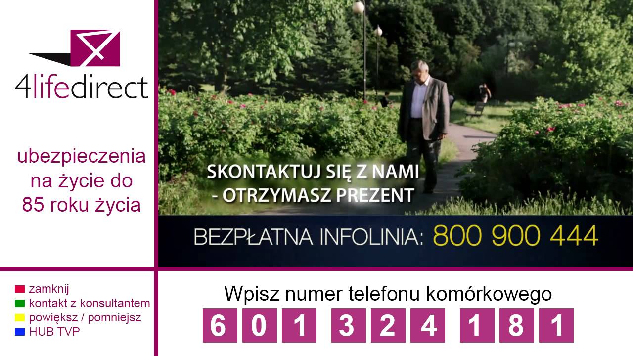 reklama hybrydowa HbbTV 4Life Direct - wizualizacja