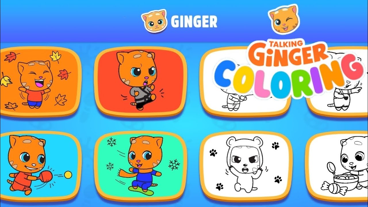 TALKING GINGER COLORING NEW UPDATE ANDROID GAMEPLAY EP 2