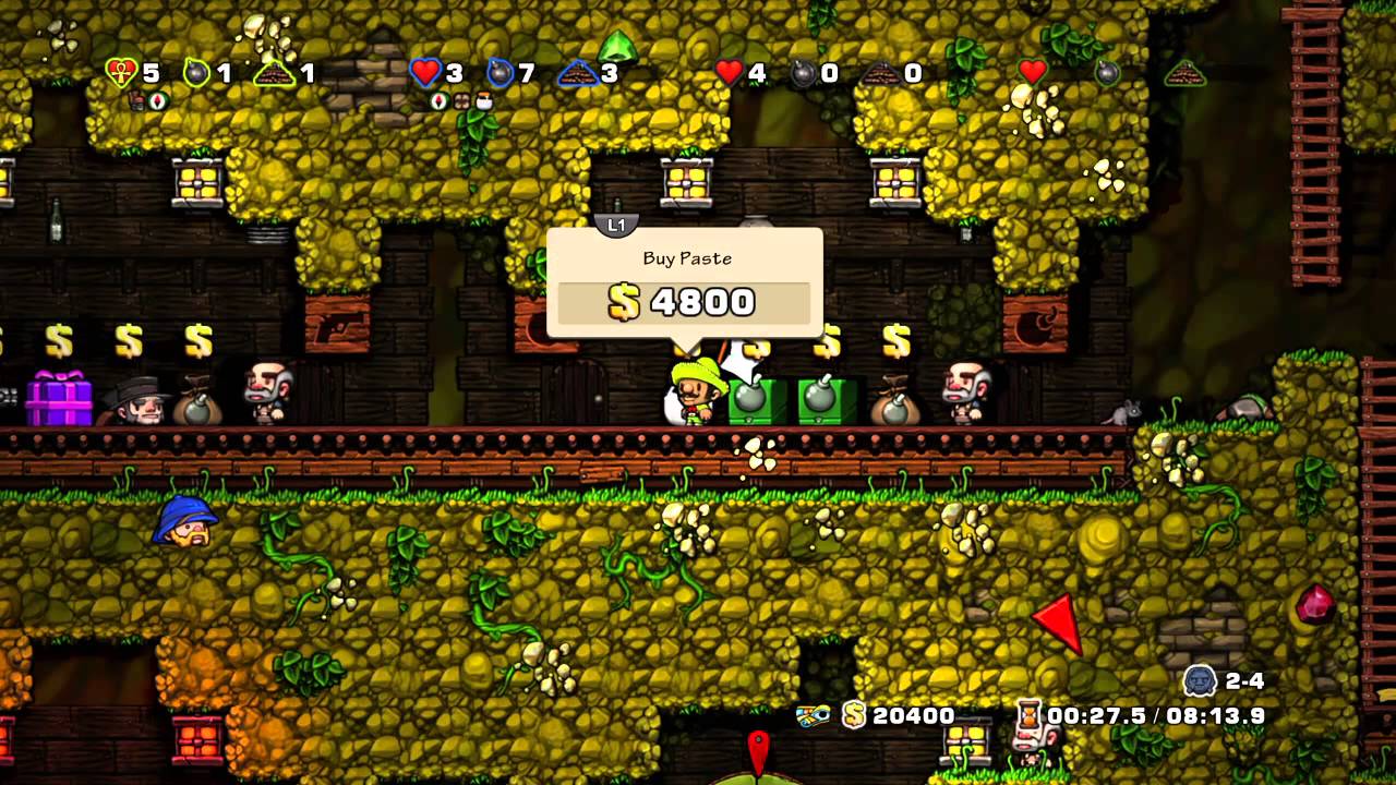 Let's Play Spelunky 4 player co-op - Multiplayer Mondays (part 1)