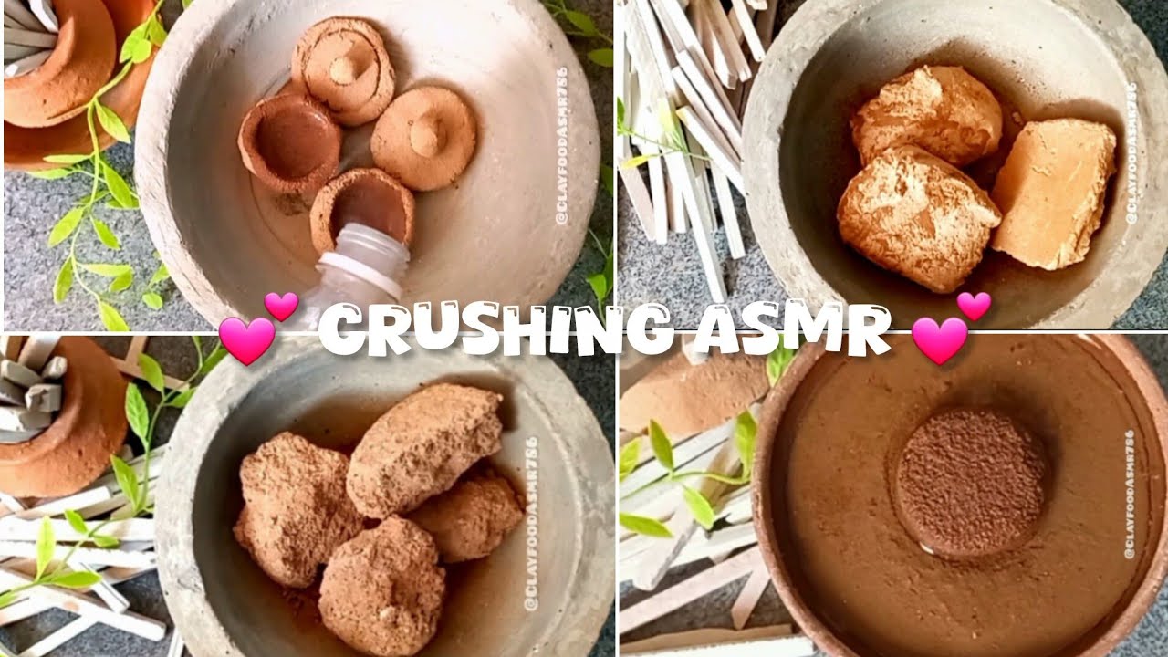 Red clay crushing ASMR 🤤😍 | Relaxing and Satisfying Crush | Bricks Crushing | Chalk asmr