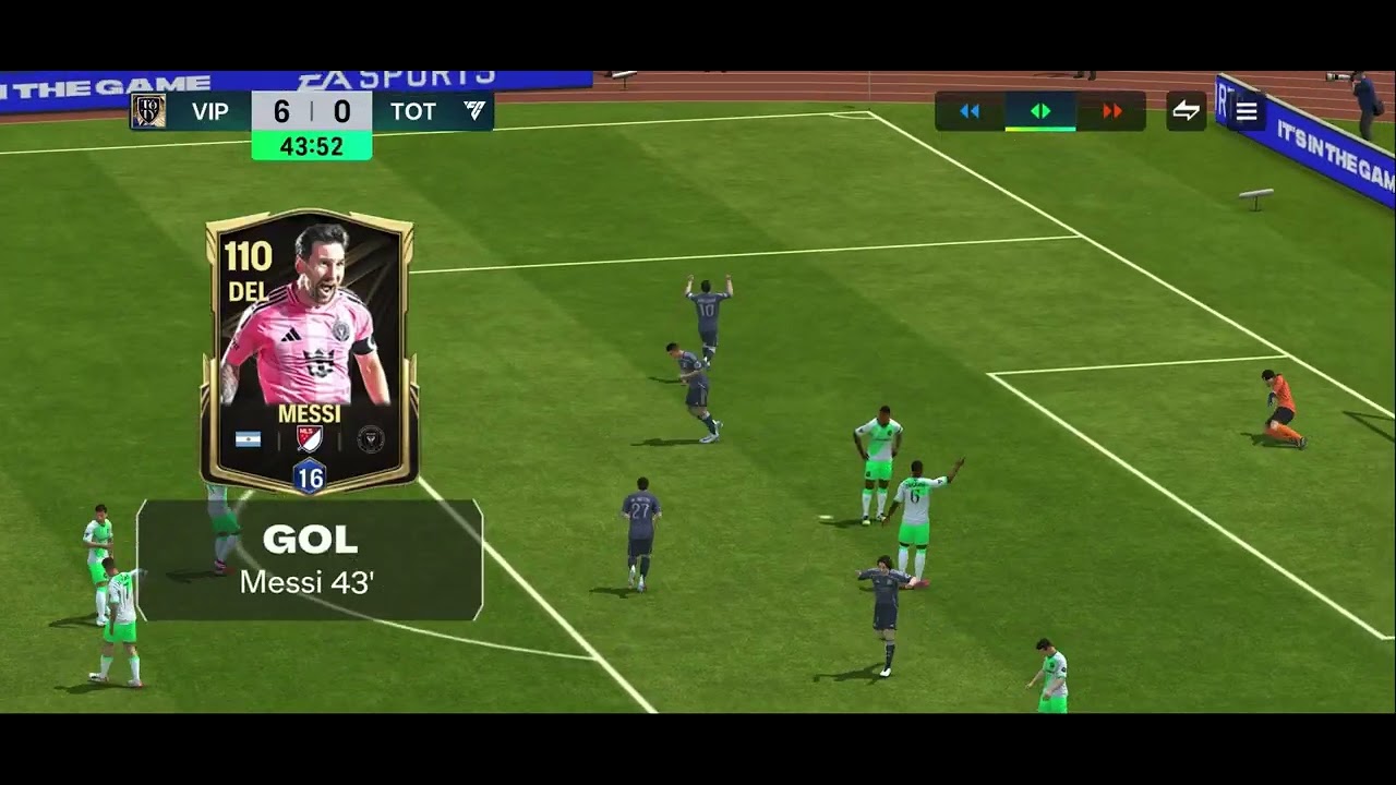 Partido de soccer contra el TOTW en FC MOBILE en minima dificultad con comentaristas