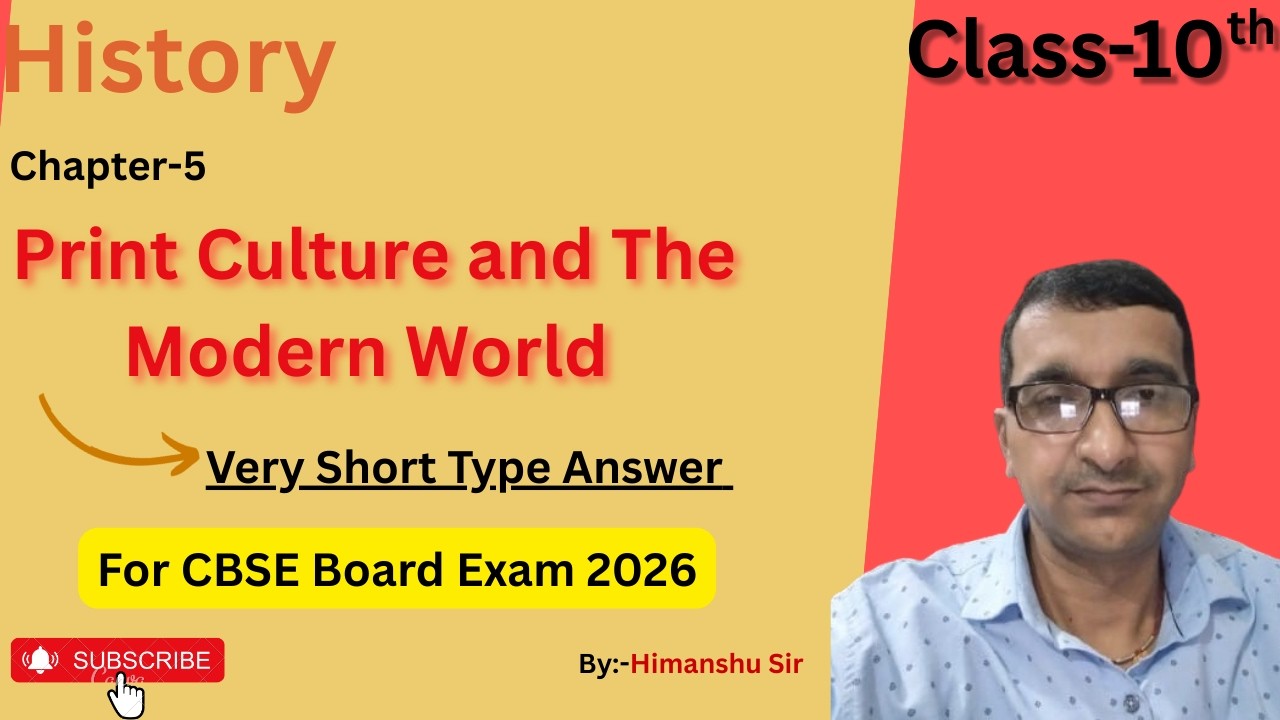 Print Culture and The Modern World  || History Class-10 Chapter-5 | short answer type