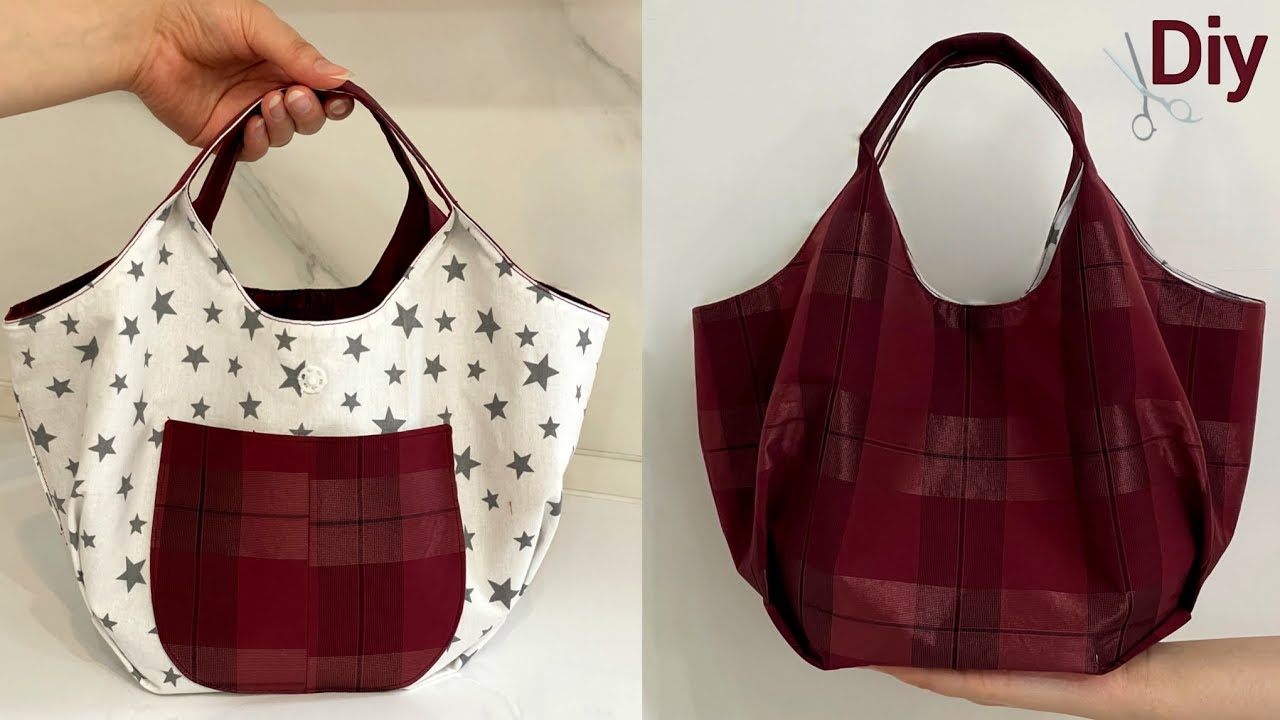 DIY Reversible Fabric Tote Bag | Easy Sewing Tutorial for Beginners | آموزش بگ ، خیلی راحت