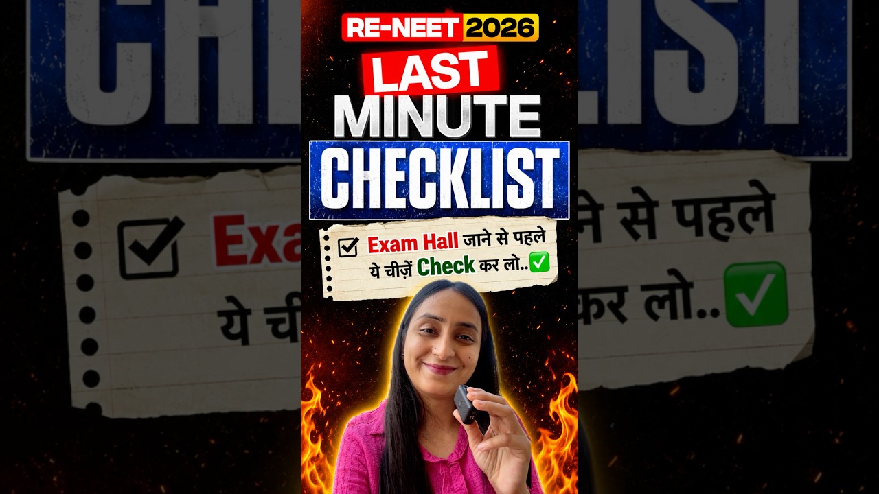Final Checklist for RE-NEET 2026 ✅ #reneet2026 #neetexam #examination #checklist #items #allowed #yt