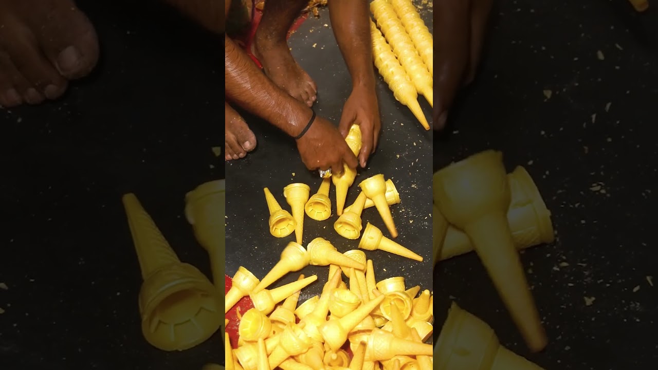 How Factories Make Ice Cream Cones on a Large Scale