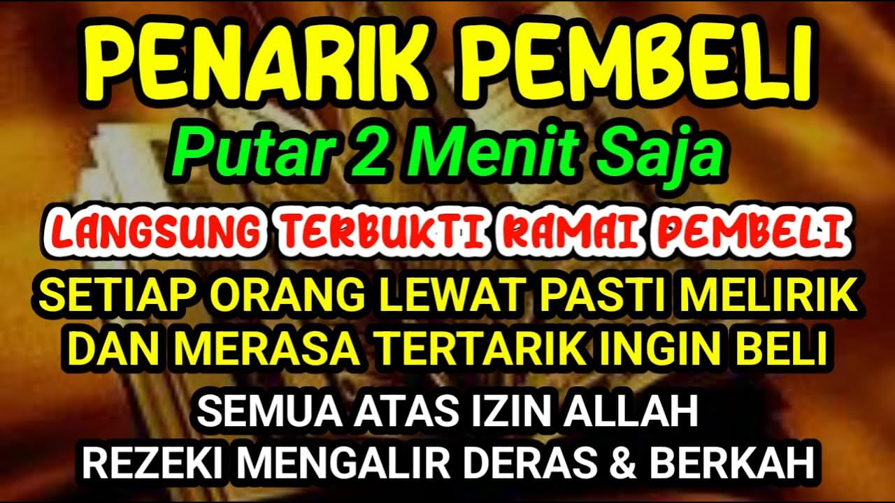 USAHA ANDA SEPI ? PUTAR 3 MENIT,  DIJAMIN LANGSUNG RAMAI PEMBELI, USAHA LANCAR, QORI MOHAMMAD NASER