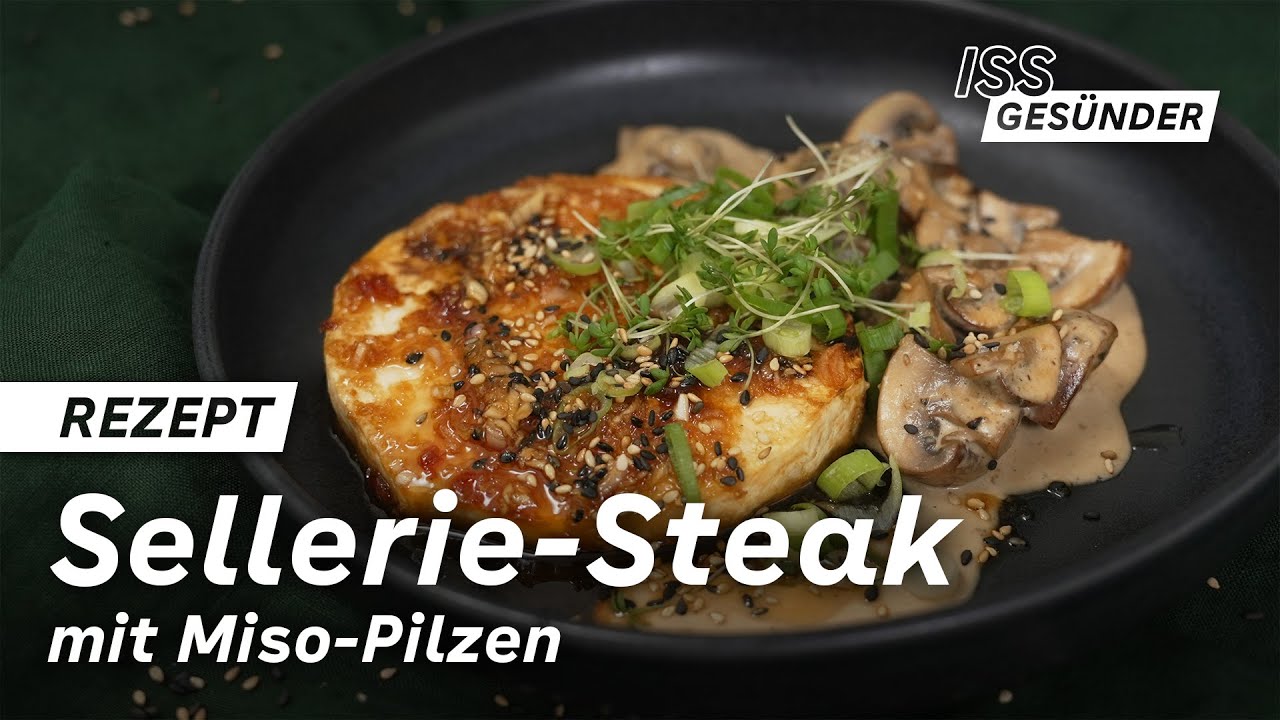 Rezept für Sellerie-Steak mit Pilzen und Kresse | AOK