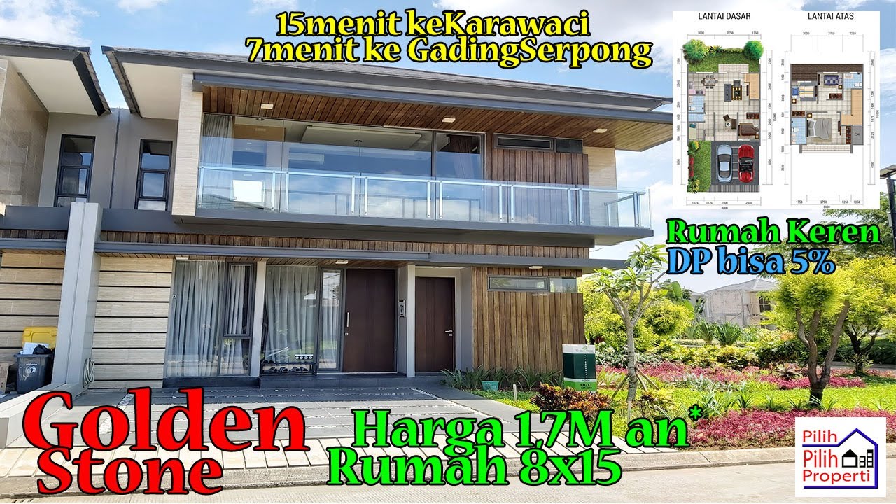 Rumah Keren Golden Stone Tipe 8x15 spek mewah, Full Furnished 10 menit ke Gading Serpong