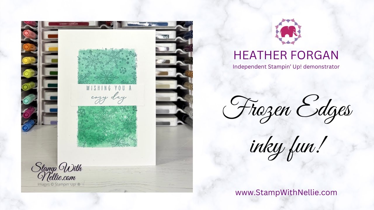 How to make a Frozen Edges Christmas card with masking and an ink brayer