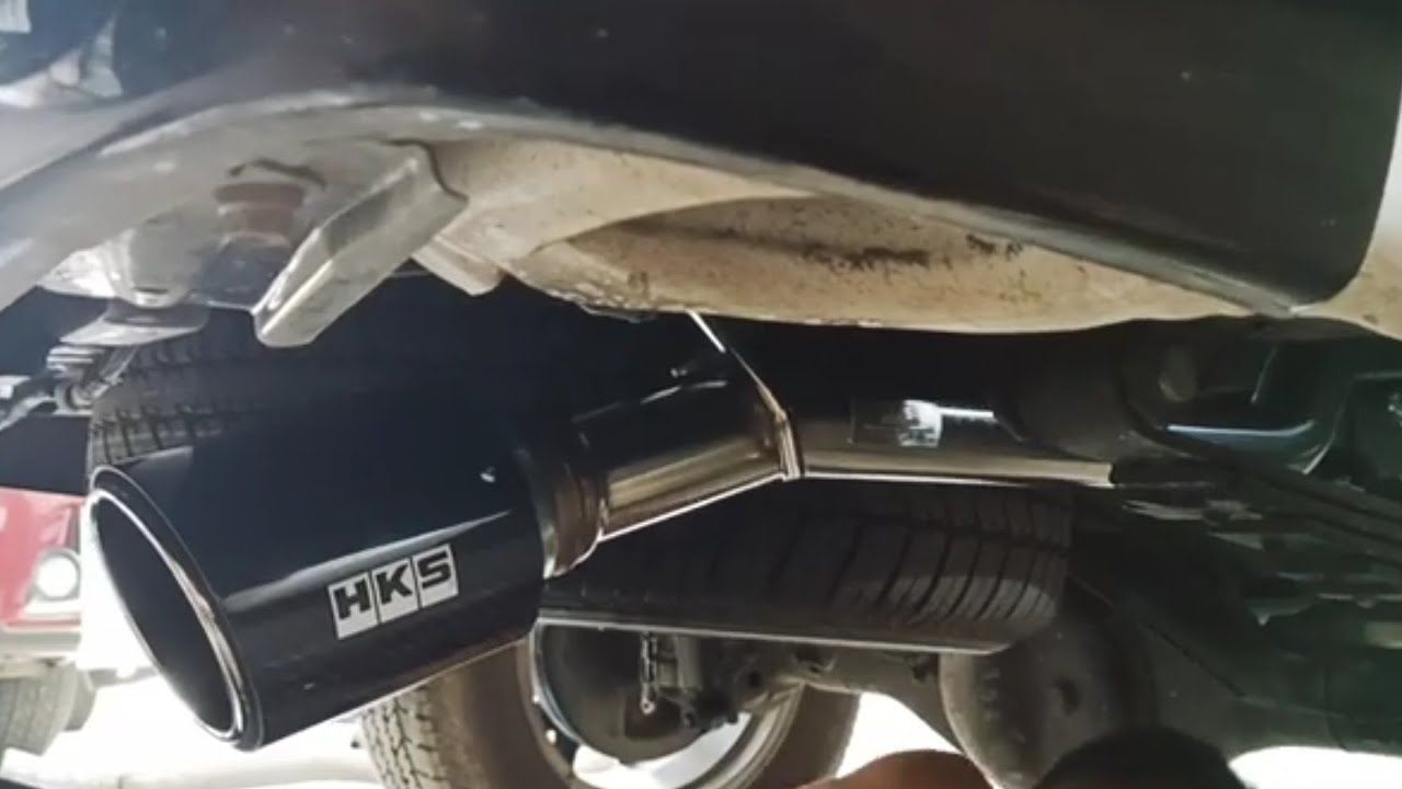 HKS FULL EXHAUST SYSTEM CARBON TIP INSTALLED ON THIS TOYOTA HILUX GR