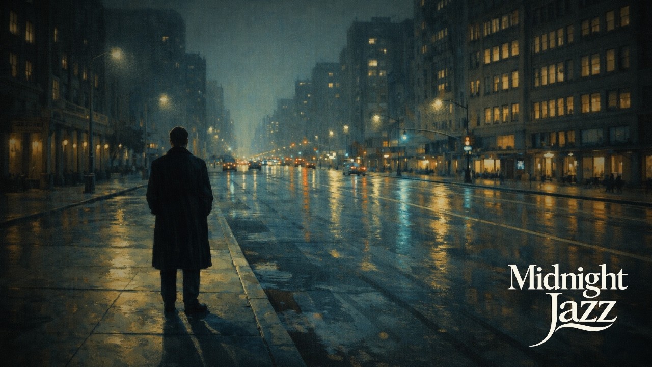 A Man Alone in the Rain | 3 Hours of Noir Jazz for Focus & Unwind