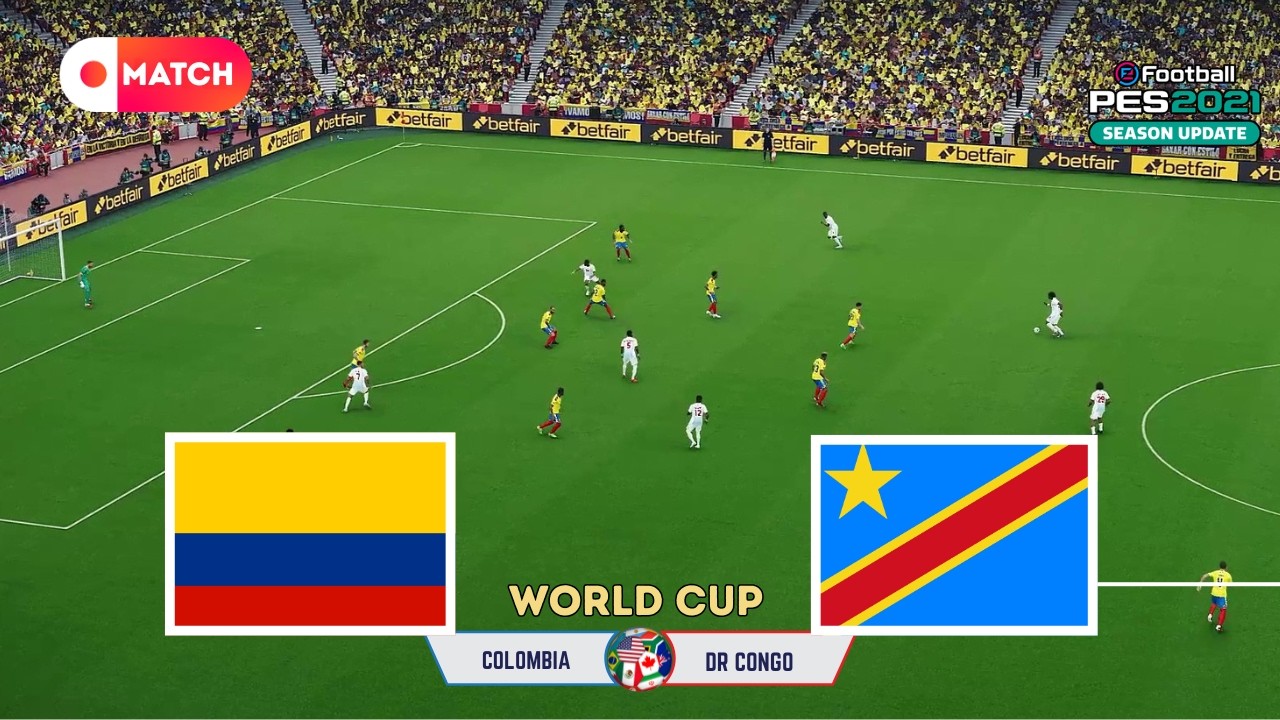 Colombia vs Congo DR | World Cup 2026 Simulation | eFootball PES 21 Realistic Gameplay