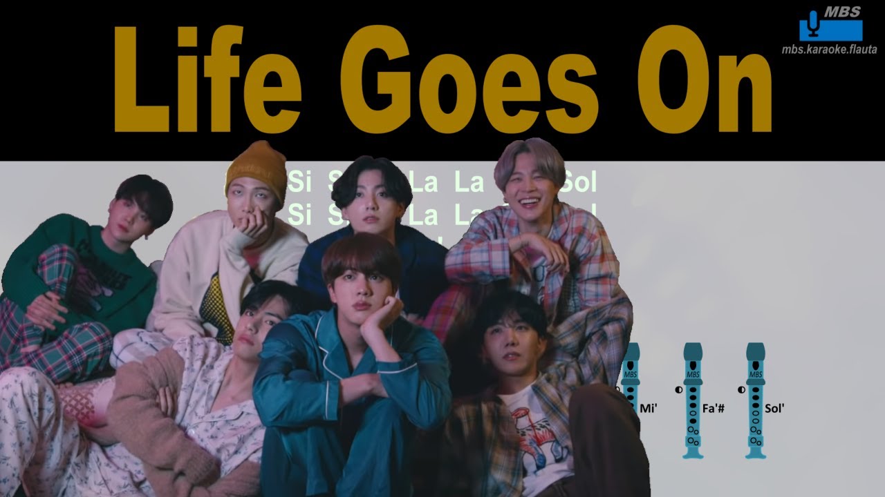 Life Goes On BTS Flauta Dulce Con Notas / Flute Recorder / Tutorial Tipo Karaoke