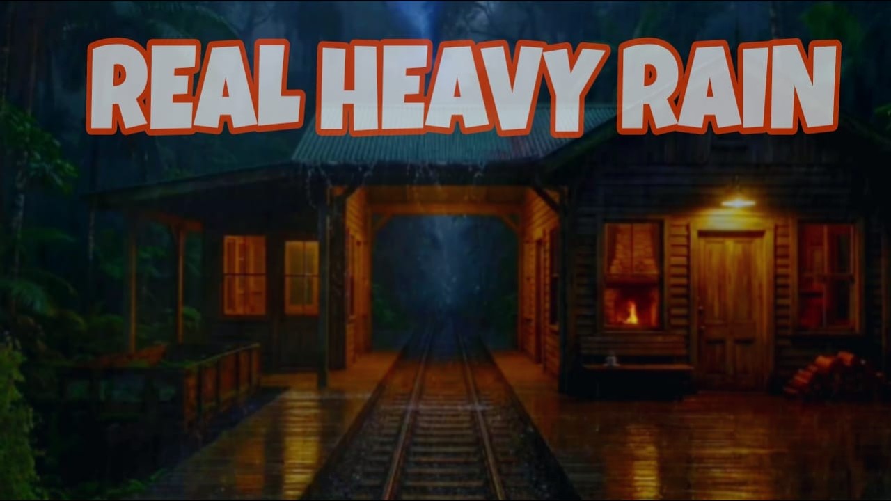 Real Heavy Rain Sounds for Sleep 🌧️ Non-Stop Night Rain on the Roof — Instantly Soothing
