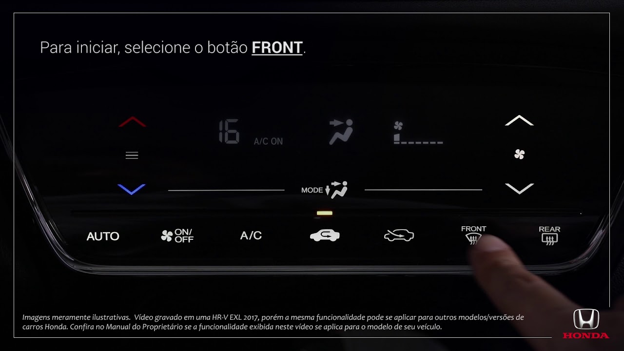 Honda WR-V EX/EXL 2019:  Como desemba&ccedil;ar os vidros com o ar-condicionado digital