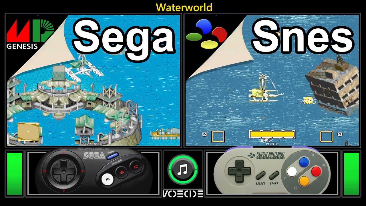 Waterworld (Sega Genesis vs SNES) Real Hardware Comparison