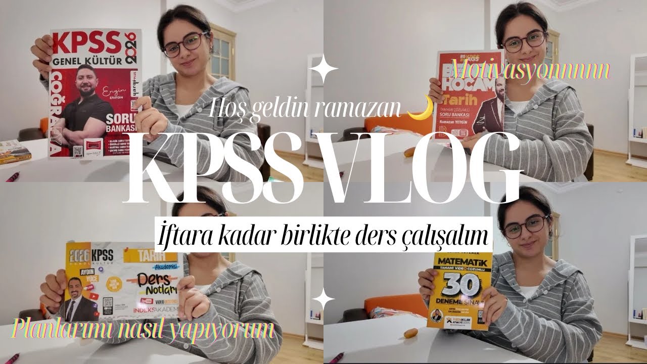 KPSS VLOG | planlarımı nasıl yapıyorum? iftara kadar ders çalışalım, motivasyonnnn 🥳🌙