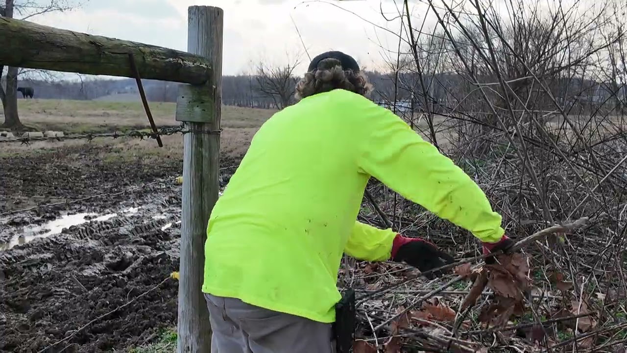 fence cleaning and fourwheeler tire fix