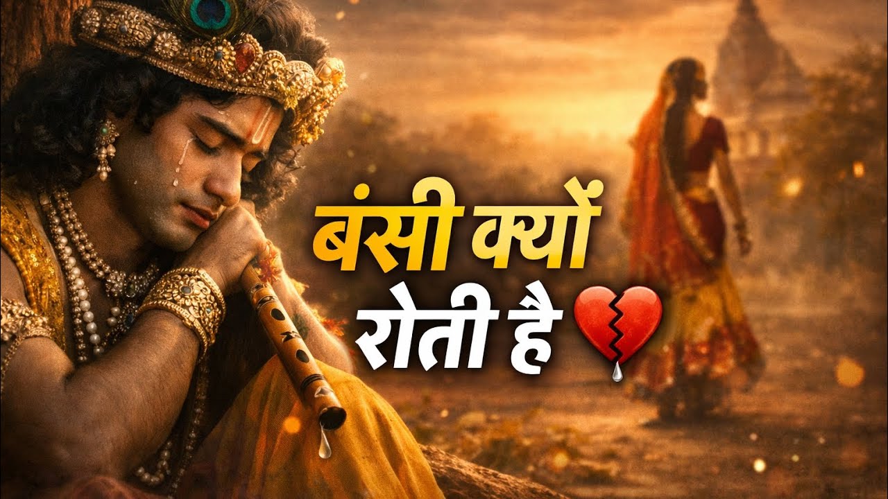 बंसी क्यों आज रोती है 💔 | Radha Krishna Sad Love Song | Heart Touching Bhajan”