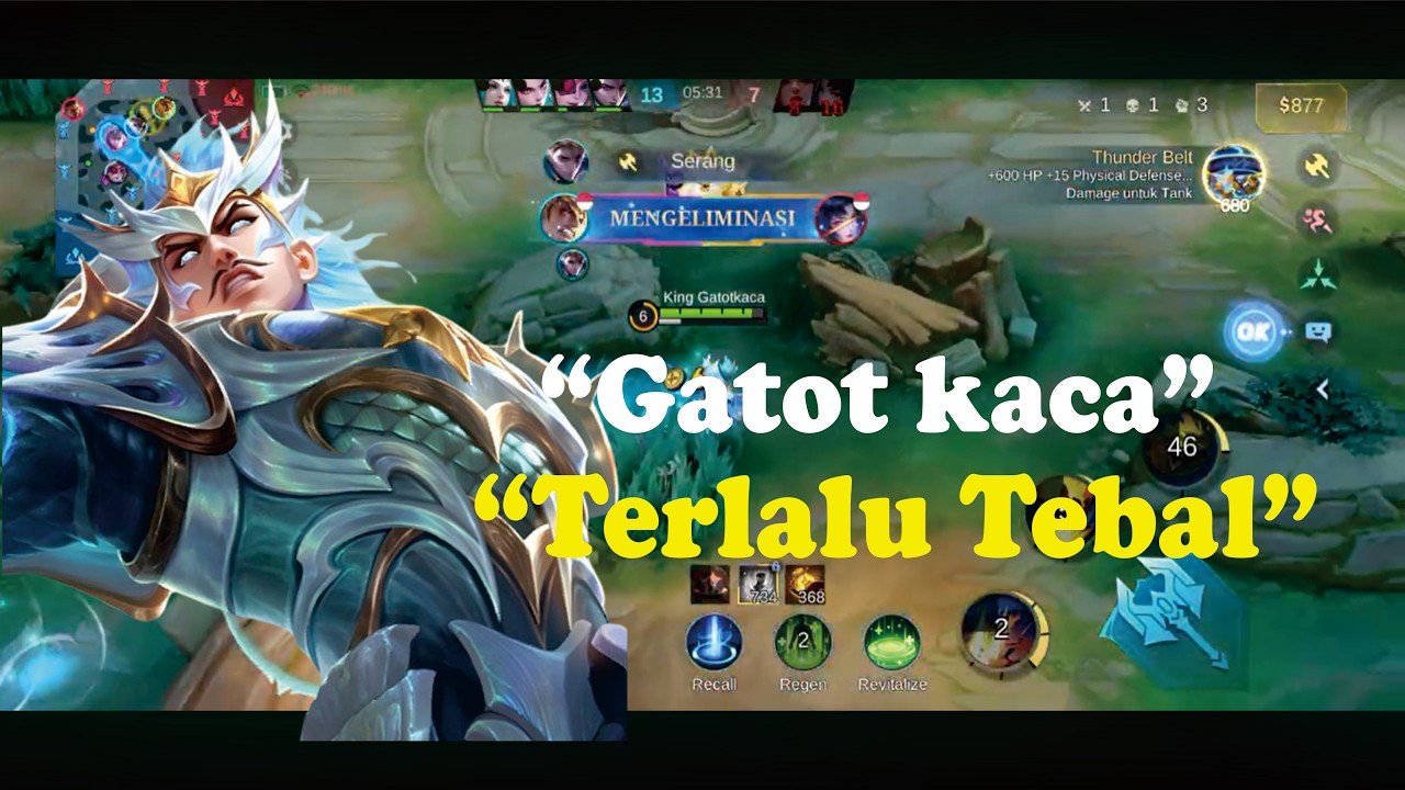 KING Gatotkaca game mobile legends skin tide preserver memberikan assist 24 kill 2
