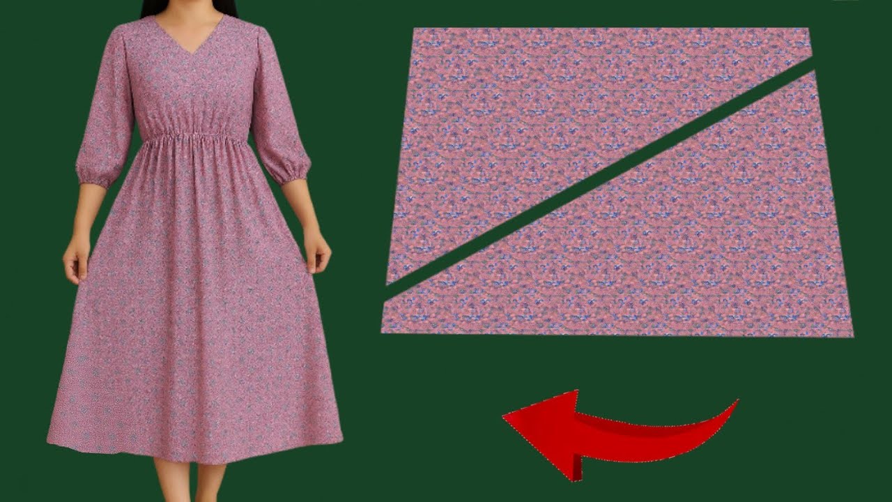 🔥The easiest way to sew a stylish dress💃The easiest way to sew a dress in 10 minutes from 1 5 fabr