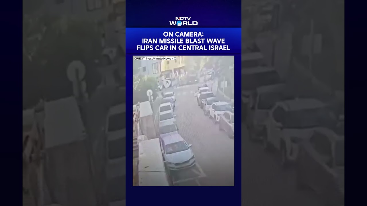 On Camera: Iran Missile Blast Wave Flips Car In Central Israel