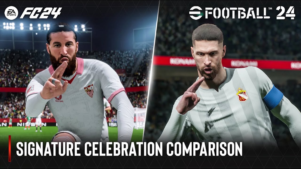 EA SPORTS FC 24 против eFootball 2024 | Сравнение празднований подписей