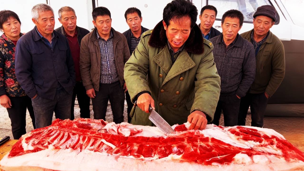 老孟賣豬肉，大早上煮三根大豬尾巴，這東西一般人沒吃過，真香！ 【立福128】