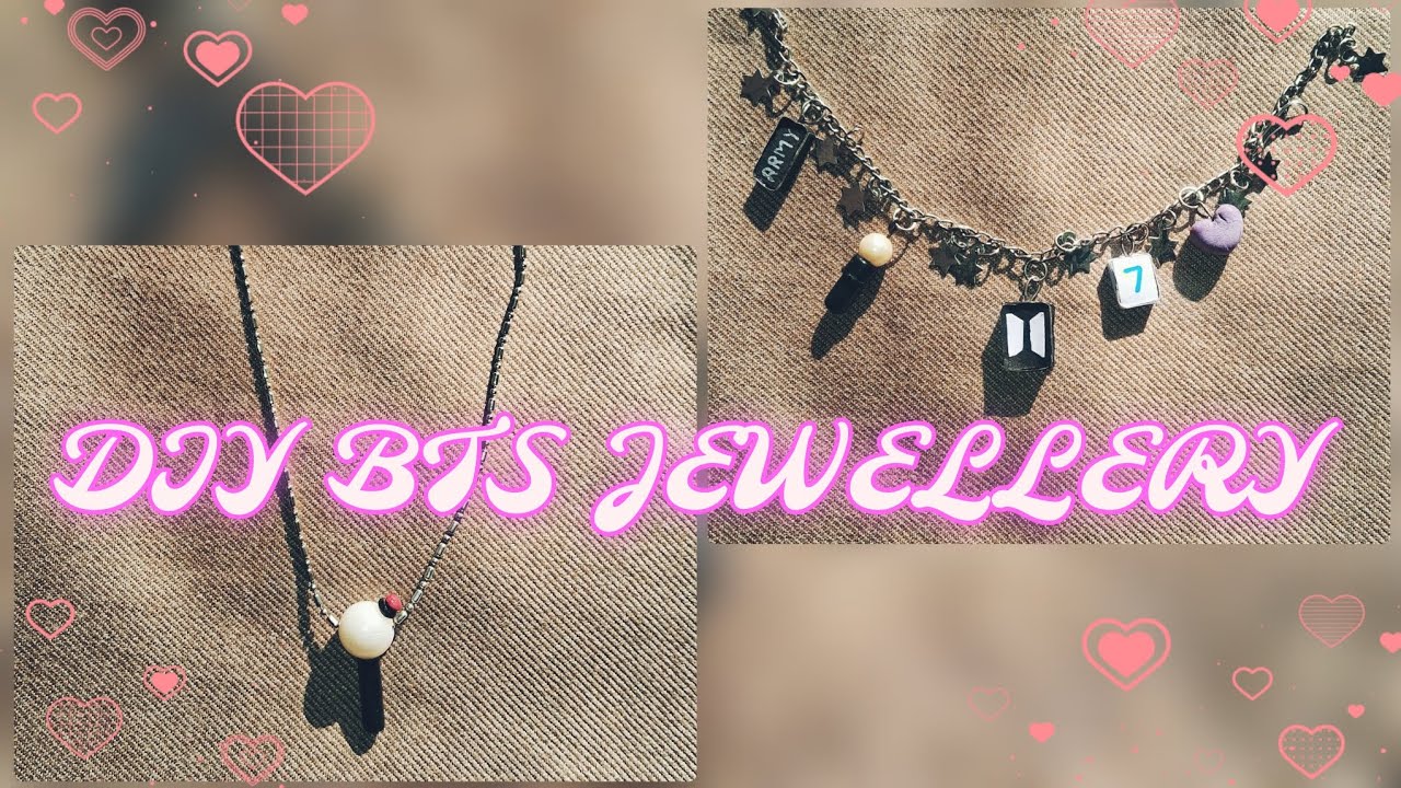 How to make BTS Jewellery at home 💜✨️/diy bts easy craft #bts #btsarmy #arminkartandcraft #diybts