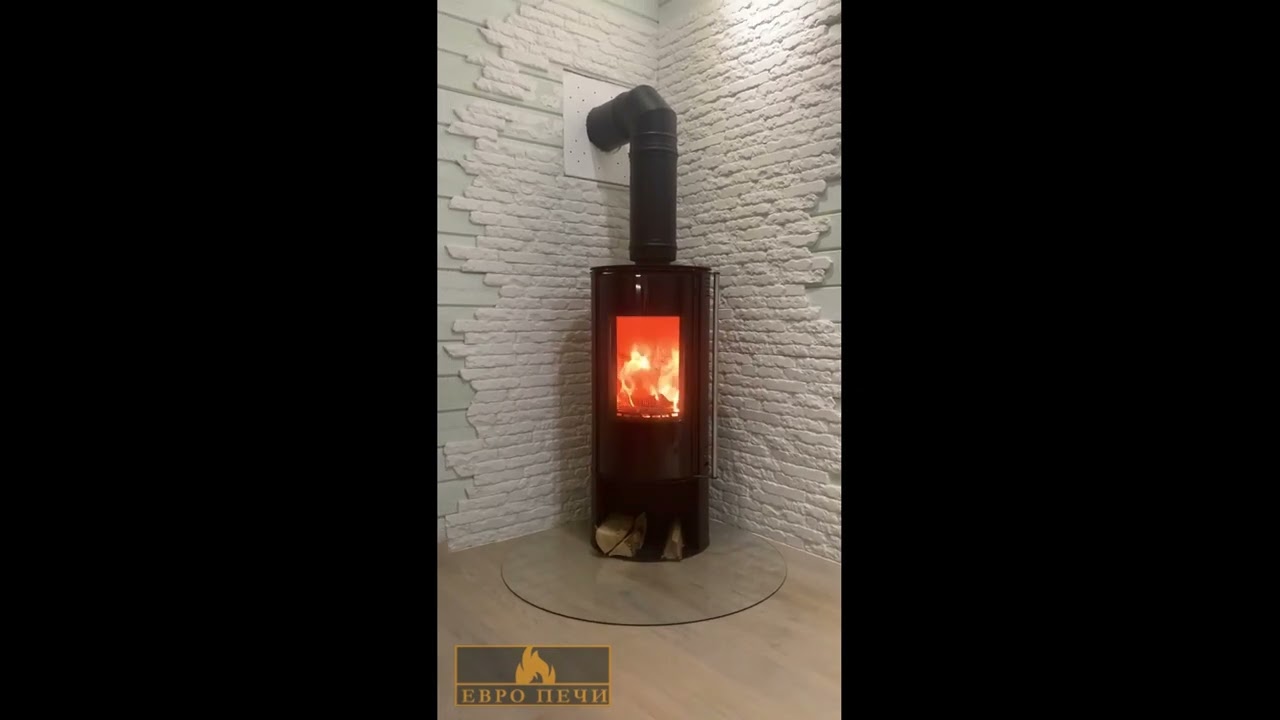 Печь камин Solzaima Amber со стеклянной дверцей   горение