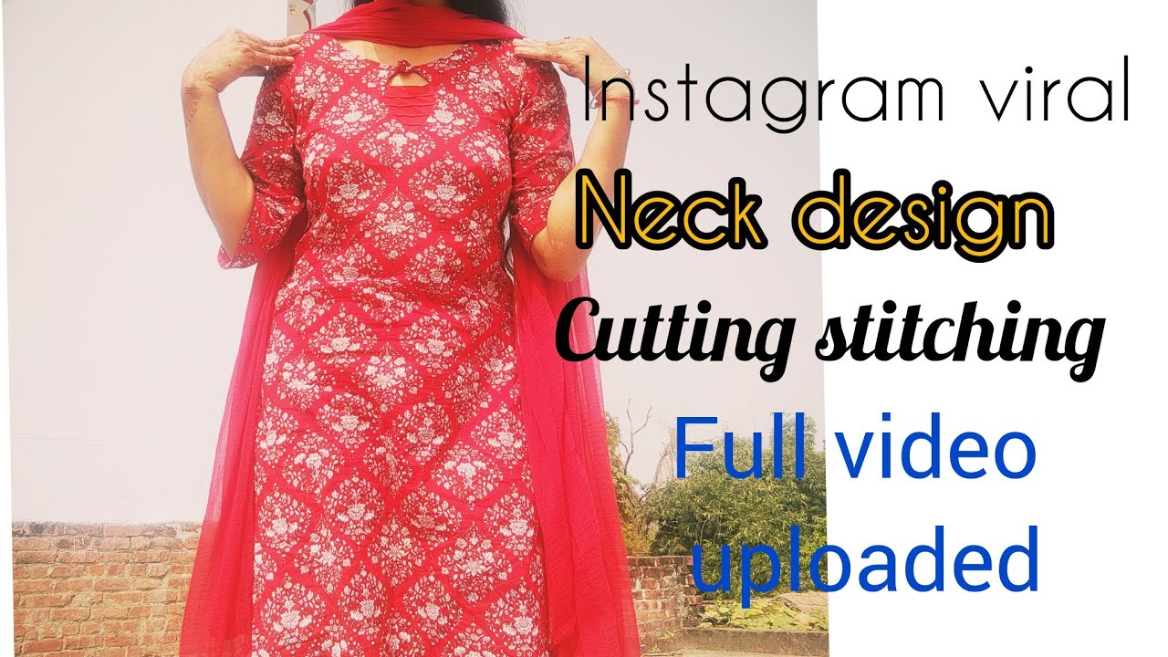 Instagram viral neck design ✅✅ cutting stitching full video/trending ✨ kurti neck
