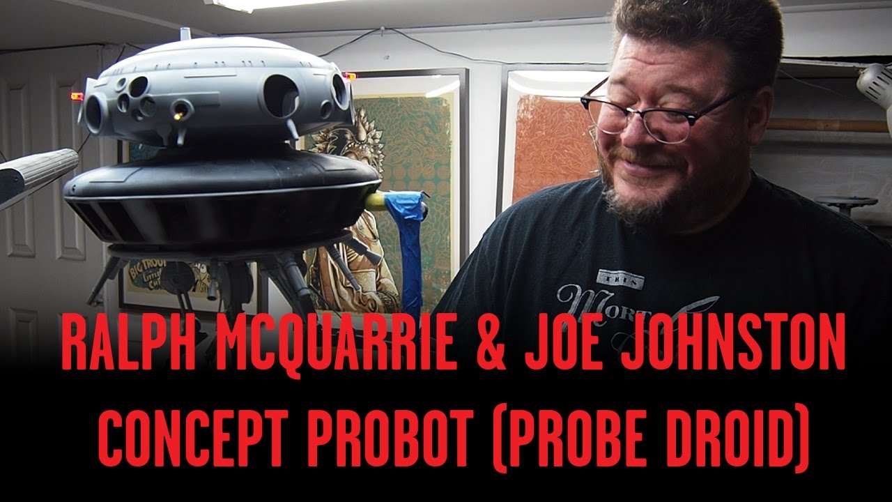Ralph McQuarrie and Joe Johnston Star Wars Concept Probe Droid in the ILM studio scale style