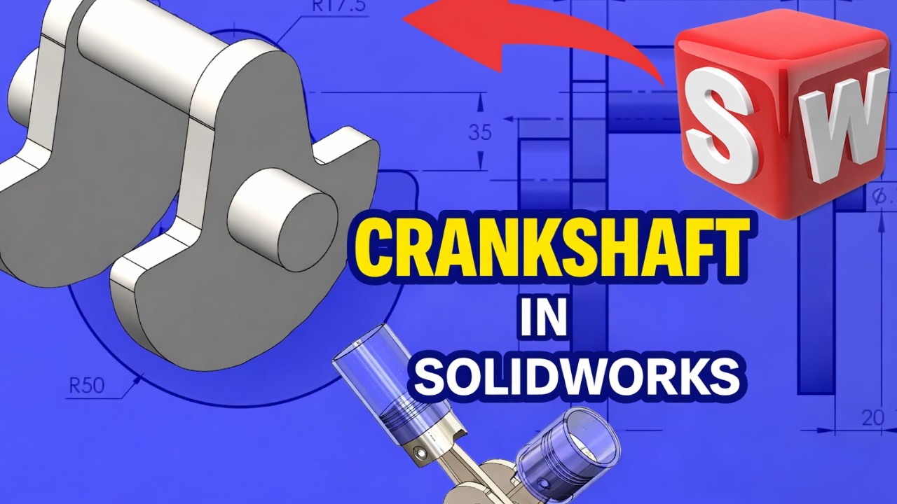 MAKING A 2 CYLINDER ENGINE CRANKSHAFT IN SOLIDWORKS |3D CAD MODELING|