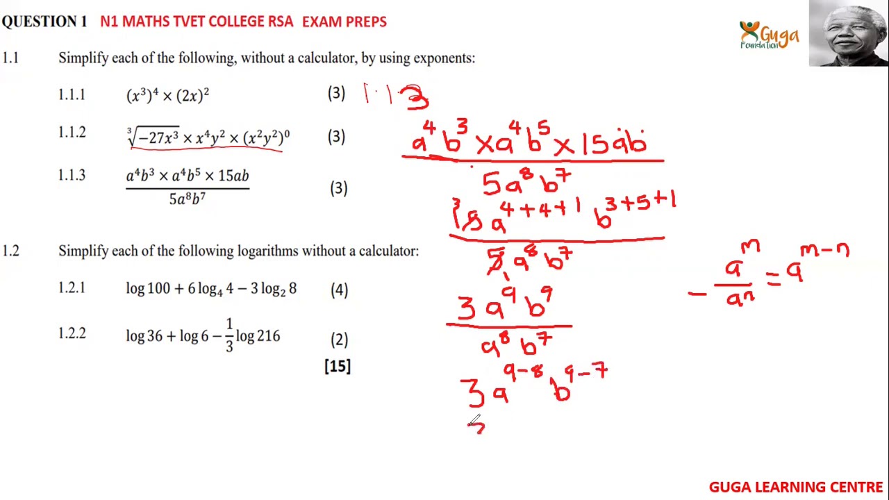N1 MATHS EXAM Q1