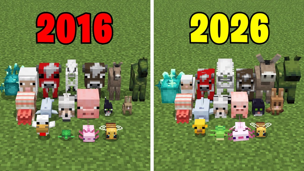 2026 VS 2016 Baby Mobs in Minecraft