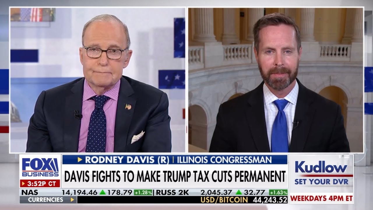 Rep. Rodney Davis Talks with Larry Kudlow About His Legislation to Make the Trump Tax Cuts Permanent