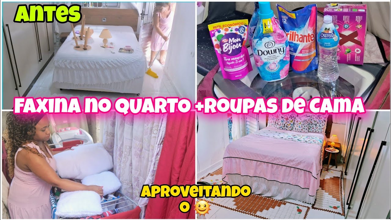 🌞 ROTINA Simples de DONA de CASA: FAXINA no QUARTO + Lavar ROUPA de CAMA APROVEITANDO o SOL!