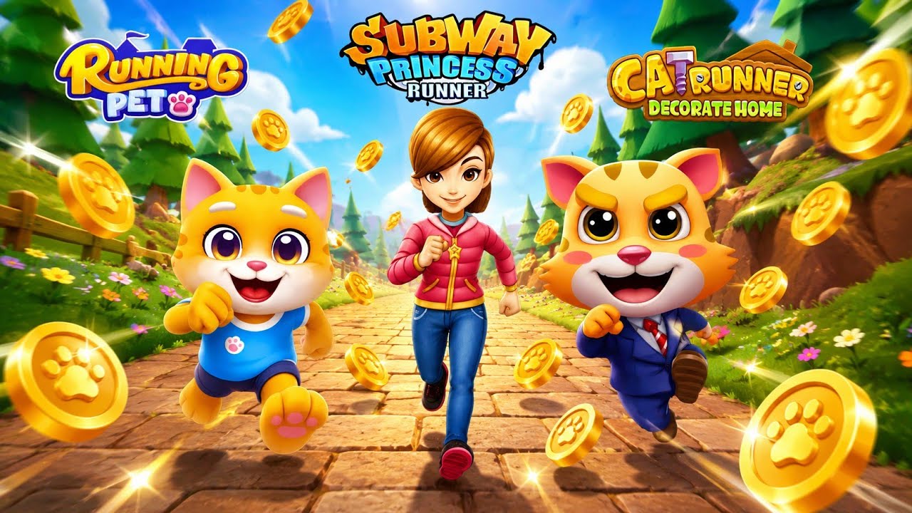 Cat Runner VS Subway Princess Runner VS Running Pet  best gameplay 🔥