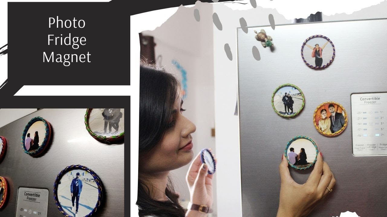 DIY photo fridge magnet with old bangles | Easy Fridge Magnets making at home | Reuse old bangles